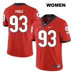 Women's Georgia Bulldogs NCAA #93 Antonio Poole Nike Stitched Red Legend Authentic College Football Jersey VBJ1354ZW